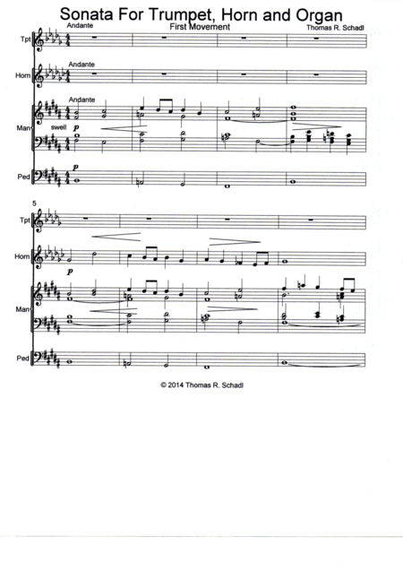 Sonata For Trumpet, Horn And Organ