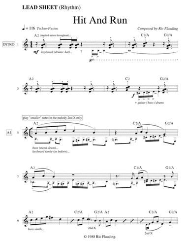 Hit And Run (Lead Sheet)