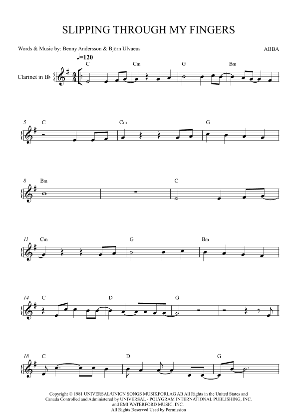 Slipping Through My Fingers (arr. Karen Gueiros)