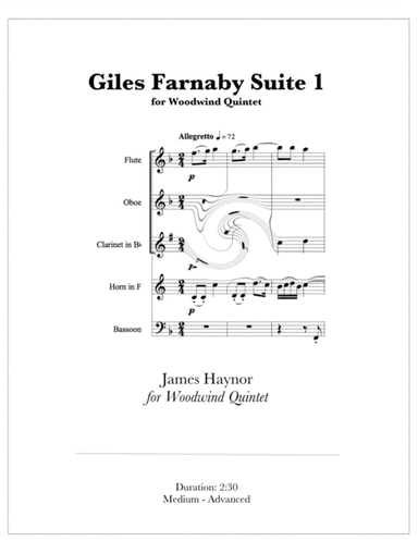 Giles Farnaby Suite 1 for Woodwind Quintet (arr. James Haynor)