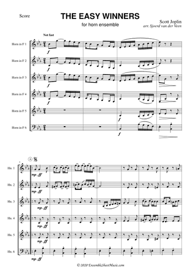 The Easy Winners (arr. Sjoerd van der Veen)