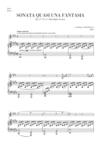 Moonlight Sonata for Flute and Piano (arr. Cadenza Editions)