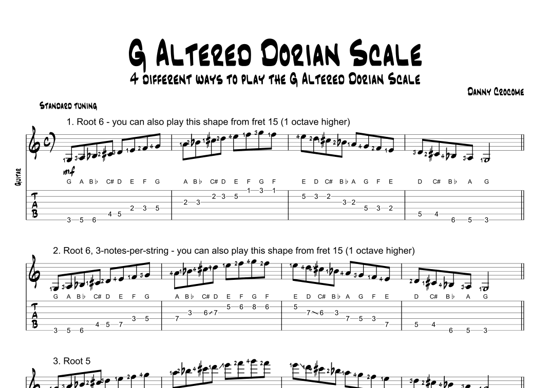 G Altered Dorian Scale (4 Ways to Play)