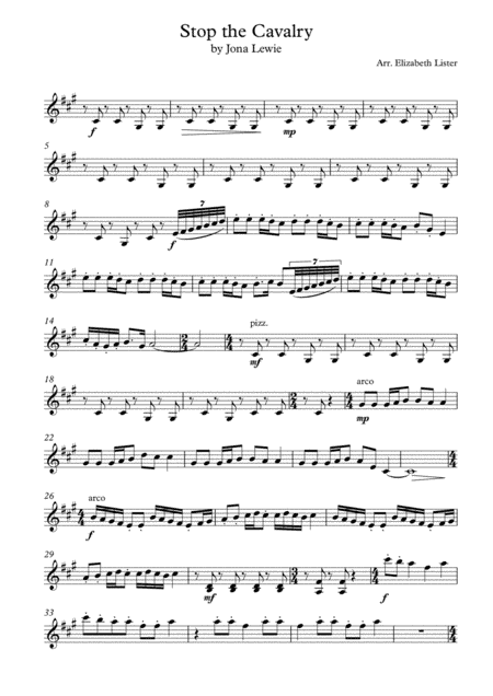 Stop The Cavalry (arr. Elizabeth Lister)