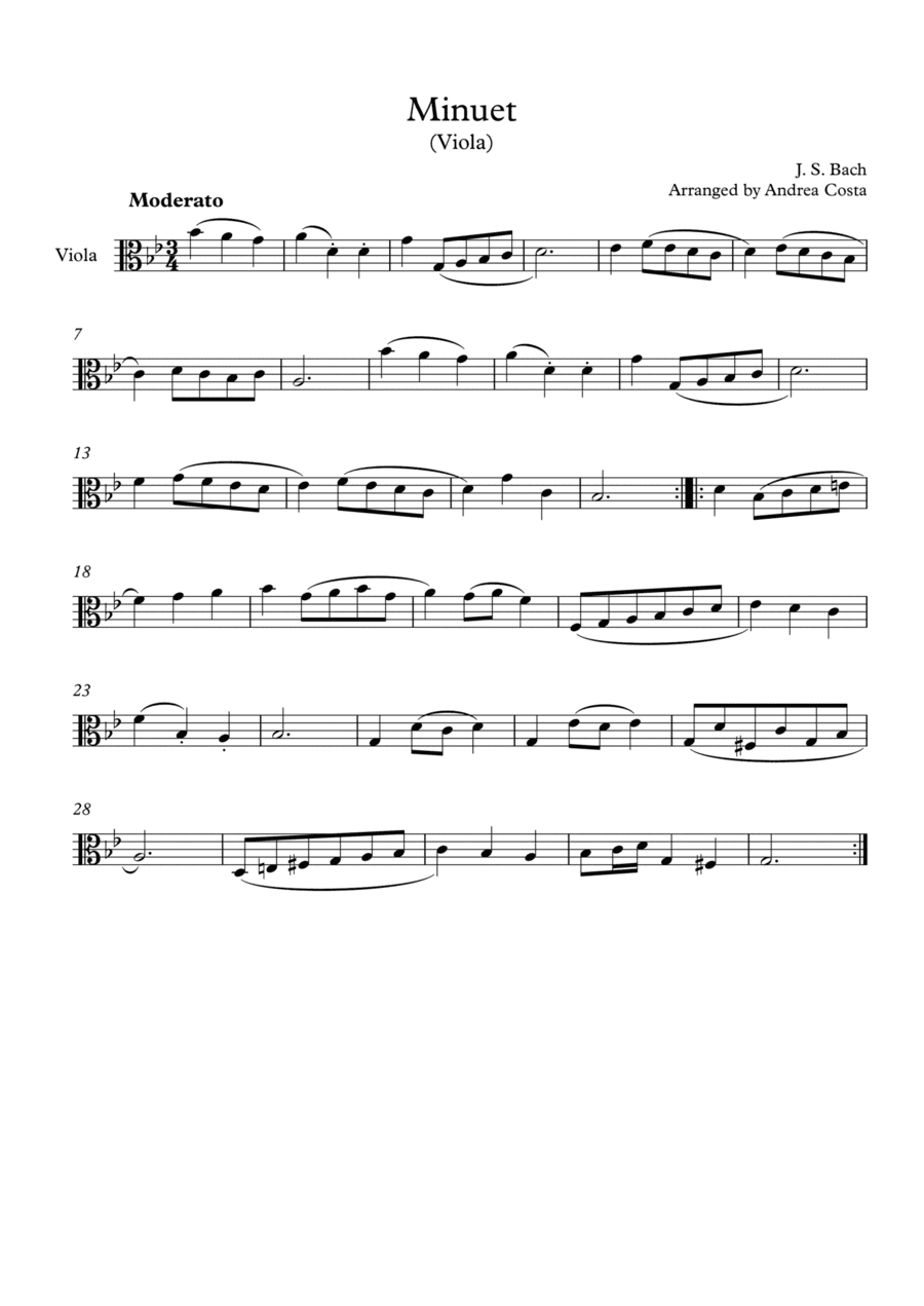 Minuet in G Minor (arr. Andrea Costa)