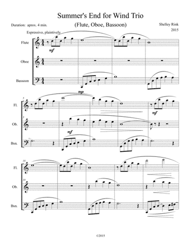Summer's End for Flute, Oboe and Bassoon