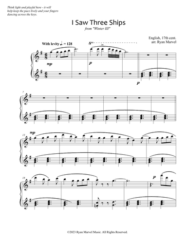I Saw Three Ships (arr. Ryan Marvel)