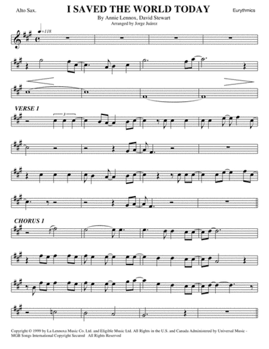 I Saved The World Today (arr. Jorge Juárez)