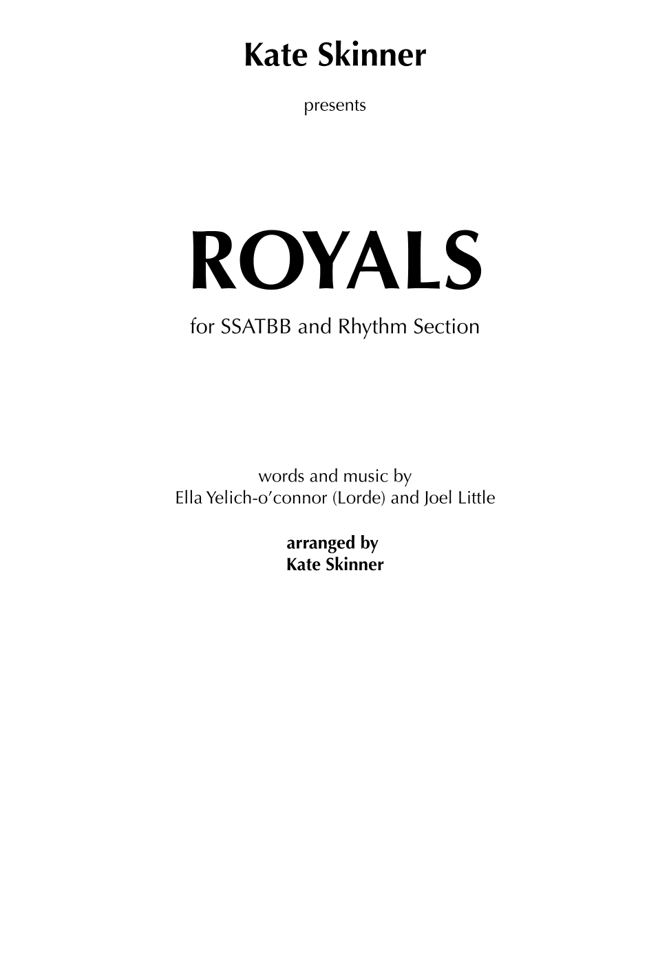 Royals (arr. Kate Skinner)