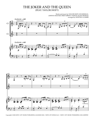The Joker And The Queen (feat. Taylor Swift) (arr. Whitney Lussier)