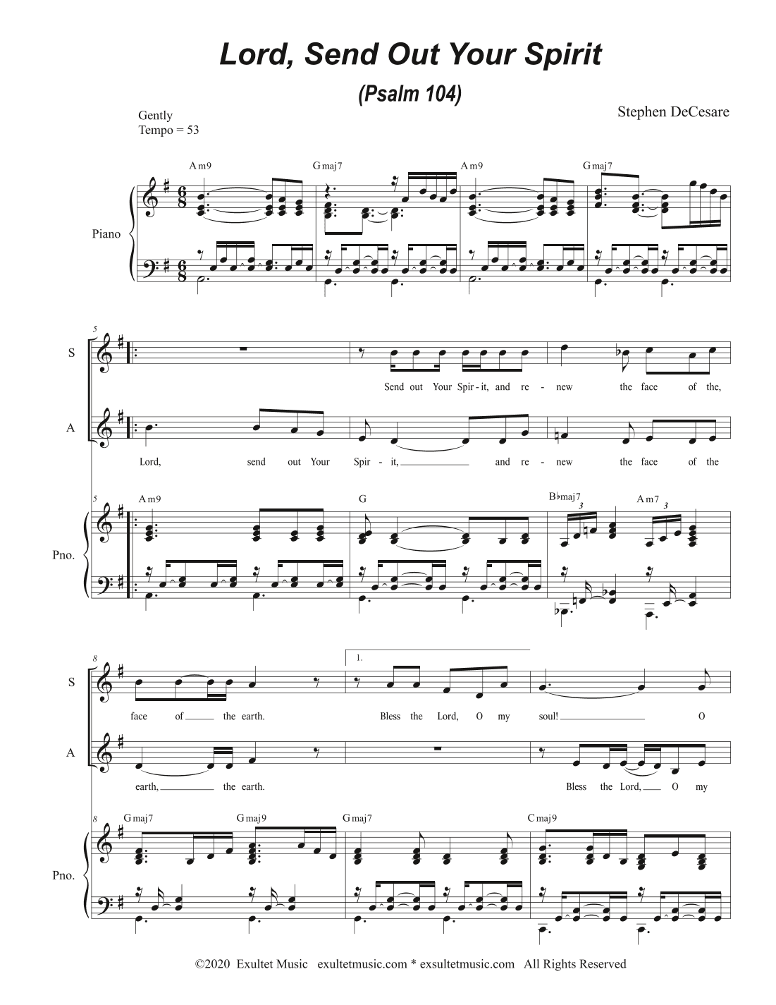 Lord, Send Out Your Spirit (Psalm 104) (2-part choir - (SA)