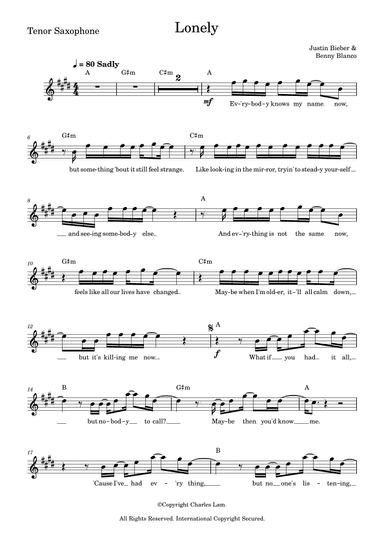 Lonely (arr. Charles Lam)