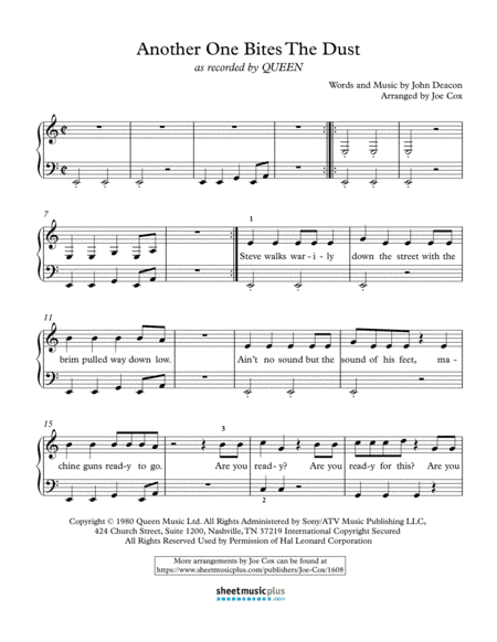 Another One Bites The Dust (arr. Joe Cox)