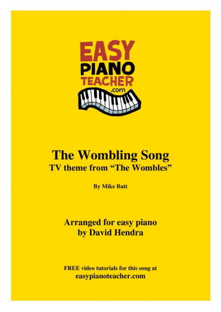 The Wombling Song (arr. David Hendra, easypianoteacher.com)
