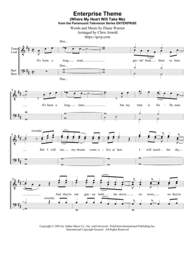Enterprise Theme (where My Heart Will Take Me) (arr. Chris Arnold)