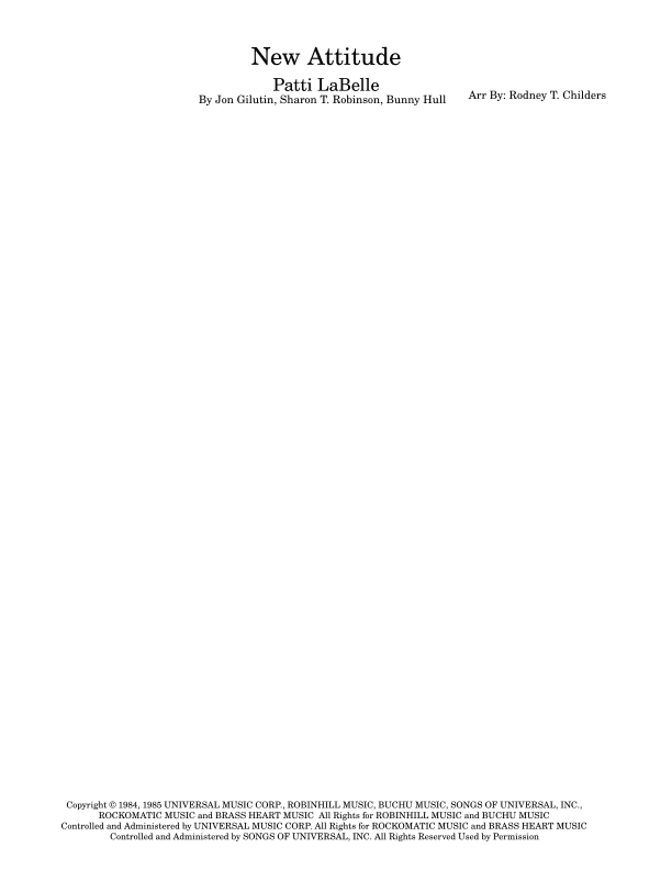 New Attitude (arr. Rodney Childers)