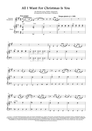 All I Want For Christmas Is You (arr. Henrique F Mangoni)