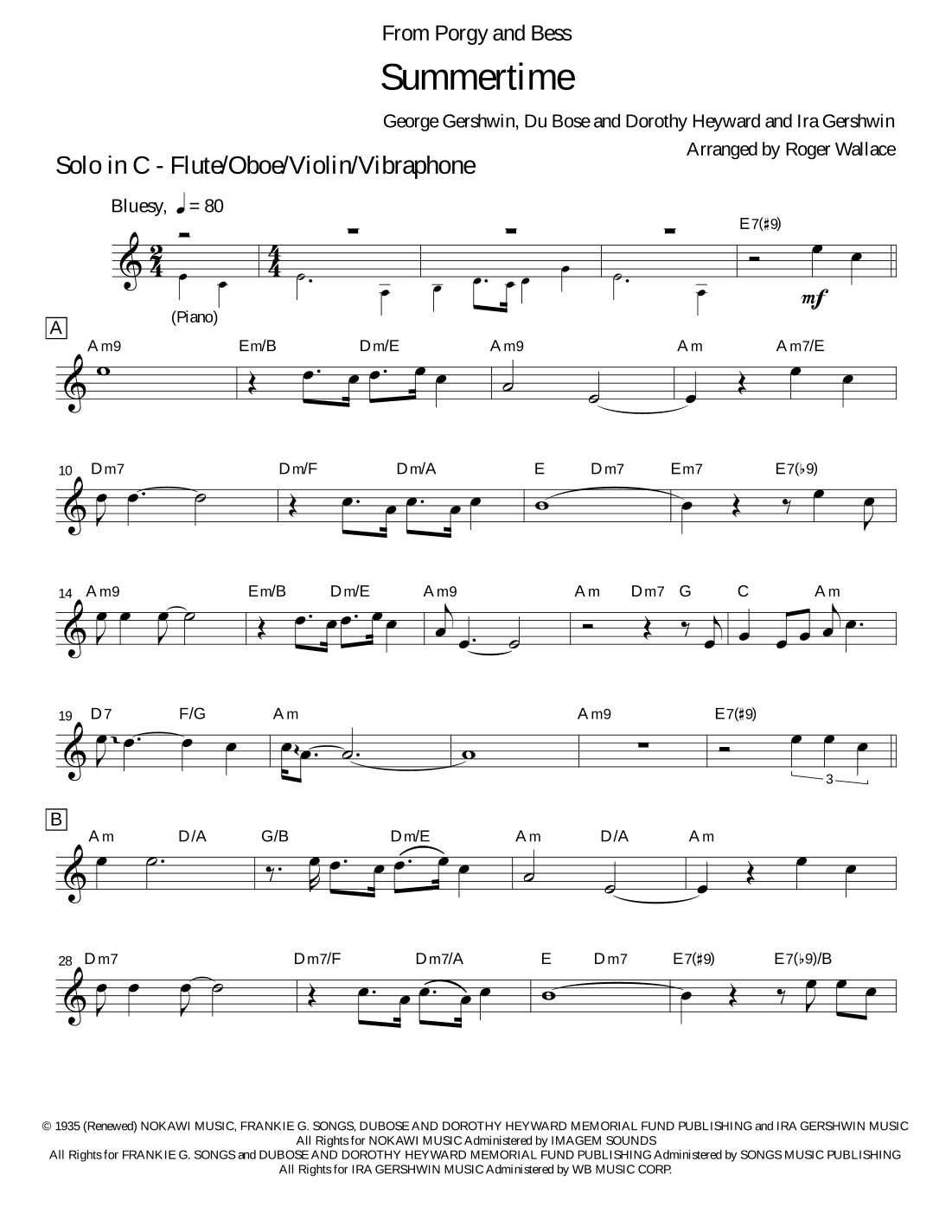 Summertime (arr. Roger Wallace)