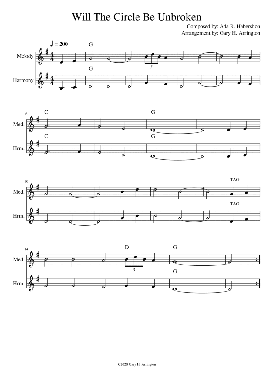 Will the Circle Be Unbroken with Harmony (arr. Gary Arrington)