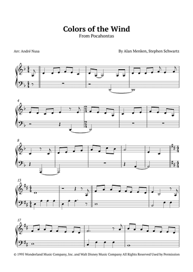 Colors Of The Wind (arr. André Nusa)