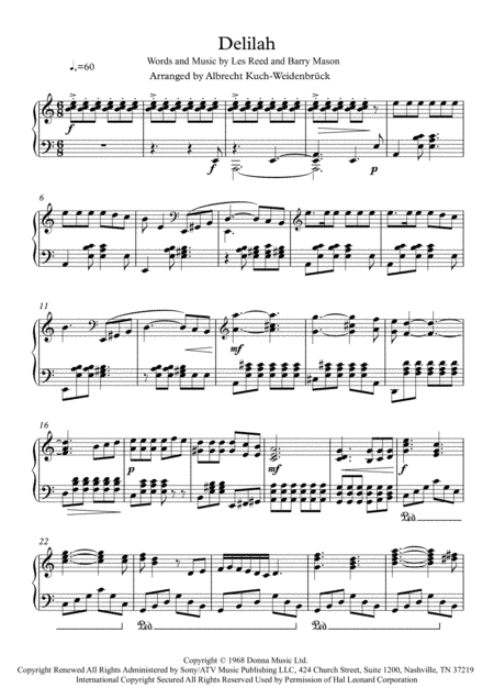 Delilah (arr. Albrecht Kuch-Weidenbrück)