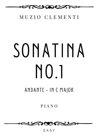 Clementi - Andante from Sonatina No.1 in C Major - Easy (arr. Piacere Music Sheets)