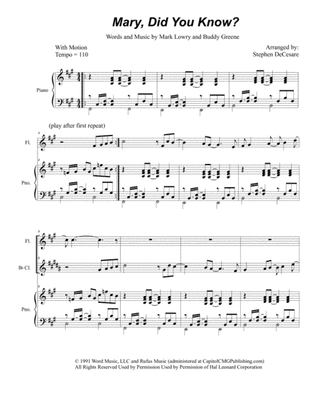 Mary, Did You Know? (arr. Stephen DeCesare)