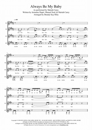 Always Be My Baby (arr. BK Riha / Brandy Kay Riha)