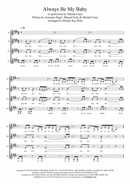 Always Be My Baby (arr. BK Riha / Brandy Kay Riha)
