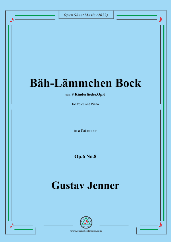 Jenner-Bäh-Lämmchen Bock,in a flat minor,Op.6 No.8 (arr. OSM Press)