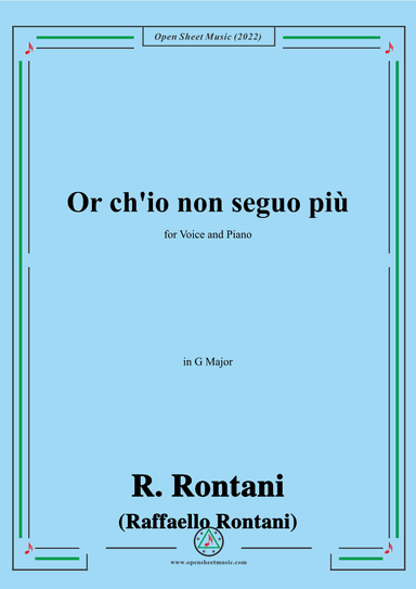 R. Rontani-Or ch'io non seguo più,in G Major (arr. OSM Press)