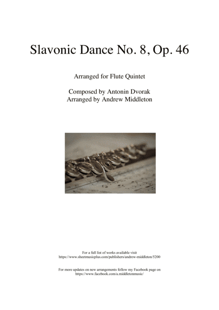 Slavonic Dance No. 8 in G Minor arranged for Flute Quintet (arr. Andrew Middleton)