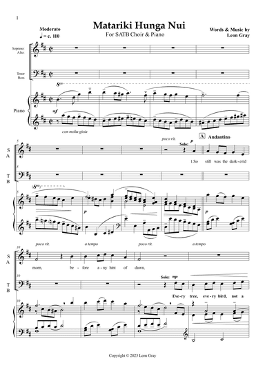 Matariki Hunga Nui SATB