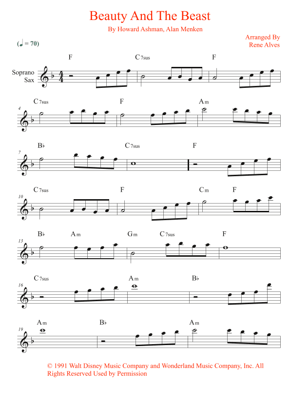 Beauty And The Beast (arr. Rene Alves)