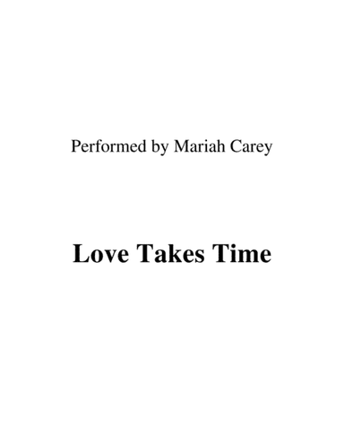 Love Takes Time (arr. Ronn M)