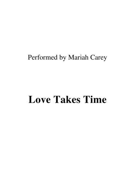 Love Takes Time (arr. Ronn M)