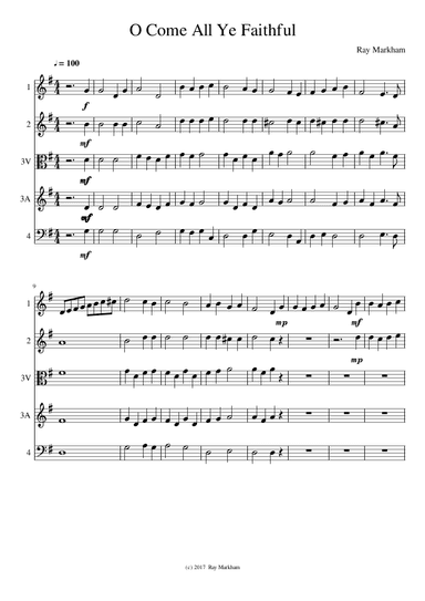 O Come All Ye Faithful (arr. Ray Markham)