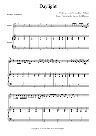 Daylight (arr. BTmusic)