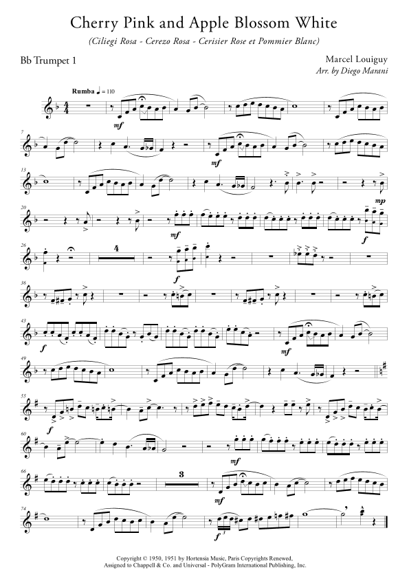 Cherry Pink And Apple Blossom White (arr. Diego Marani)