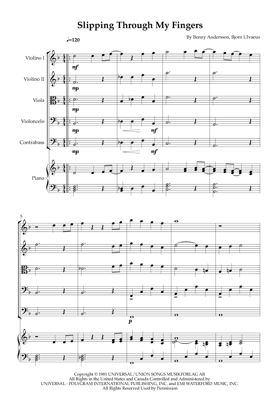 Slipping Through My Fingers (arr. Karen Gueiros)