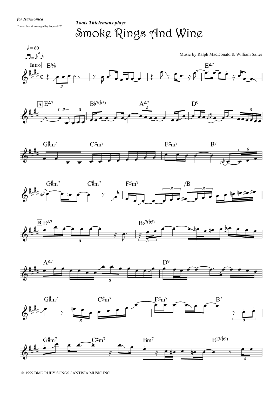 Smoke Rings And Wine (arr. Popnroll 1976)