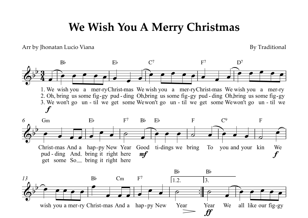 We Wish You A Merry Christmas (arr. Jhonatan Lucio Viana)