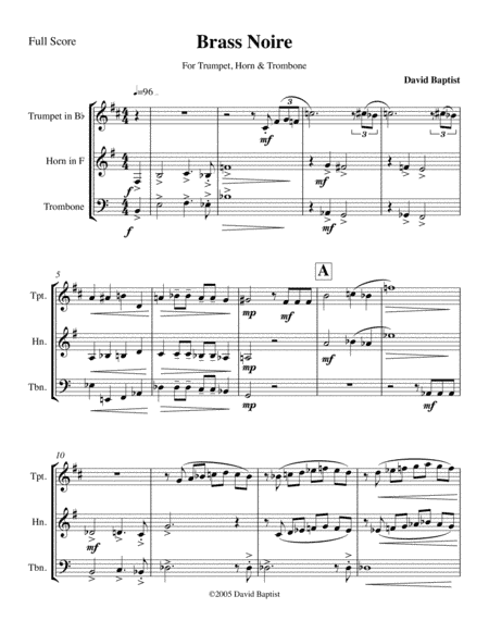 Brass Noire for Brass Trio