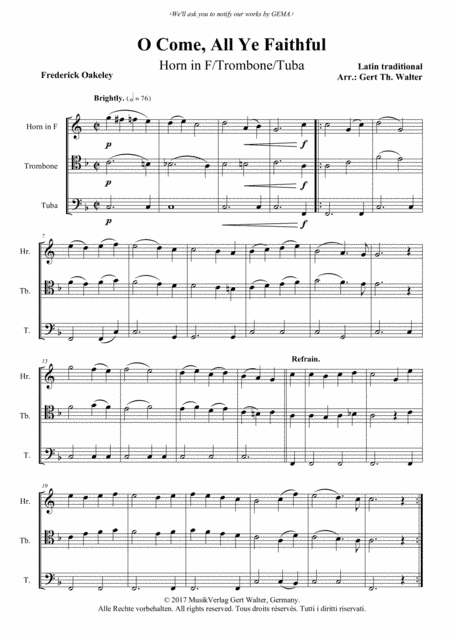 O Come, All Ye Faithful (arr. Gert Th. Walter)