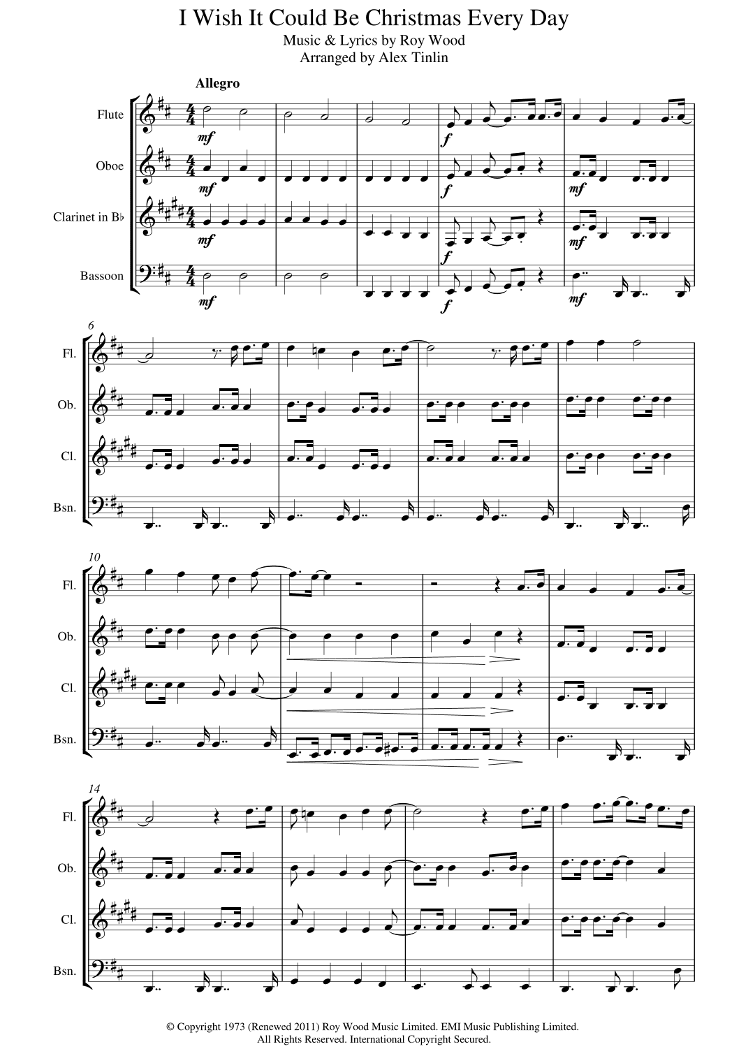 I Wish It Could Be Christmas Every Day (arr. Alex Tinlin)