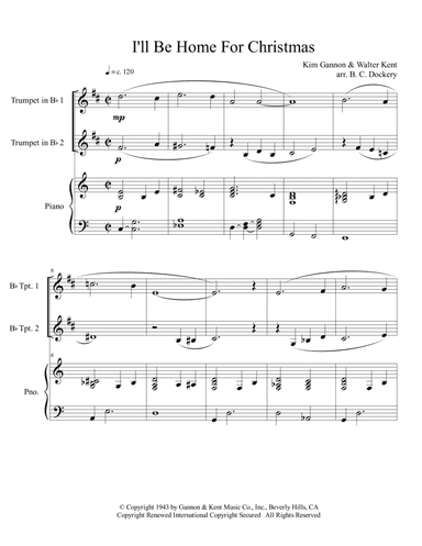 I'll Be Home For Christmas (arr. B. C. Dockery)
