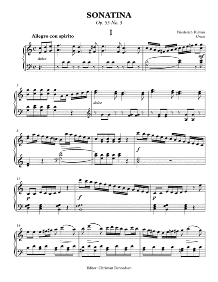 Kuhlau - Sonatina Op. 55 No. 3 (arr. Christian Bennedsen)