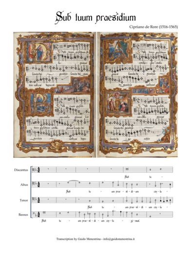 Cipriano De Rore - Sub tuum Praesidium (arr. Guido Menestrina)