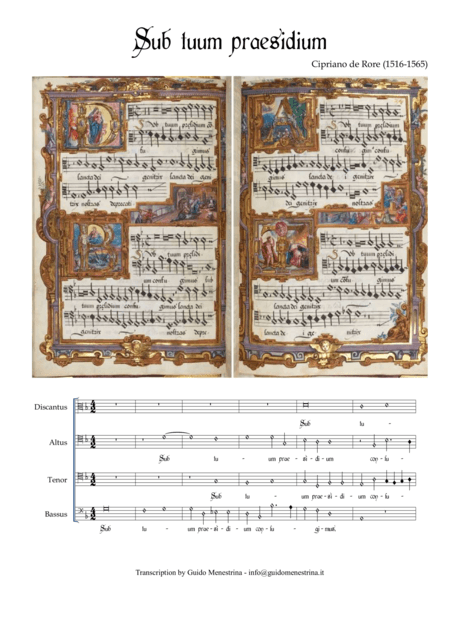 Cipriano De Rore - Sub tuum Praesidium (arr. Guido Menestrina)
