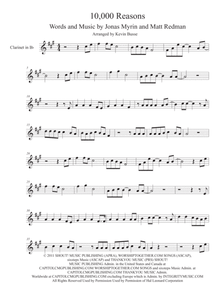 10,000 Reasons (Bless The Lord) (arr. Kevin Busse)